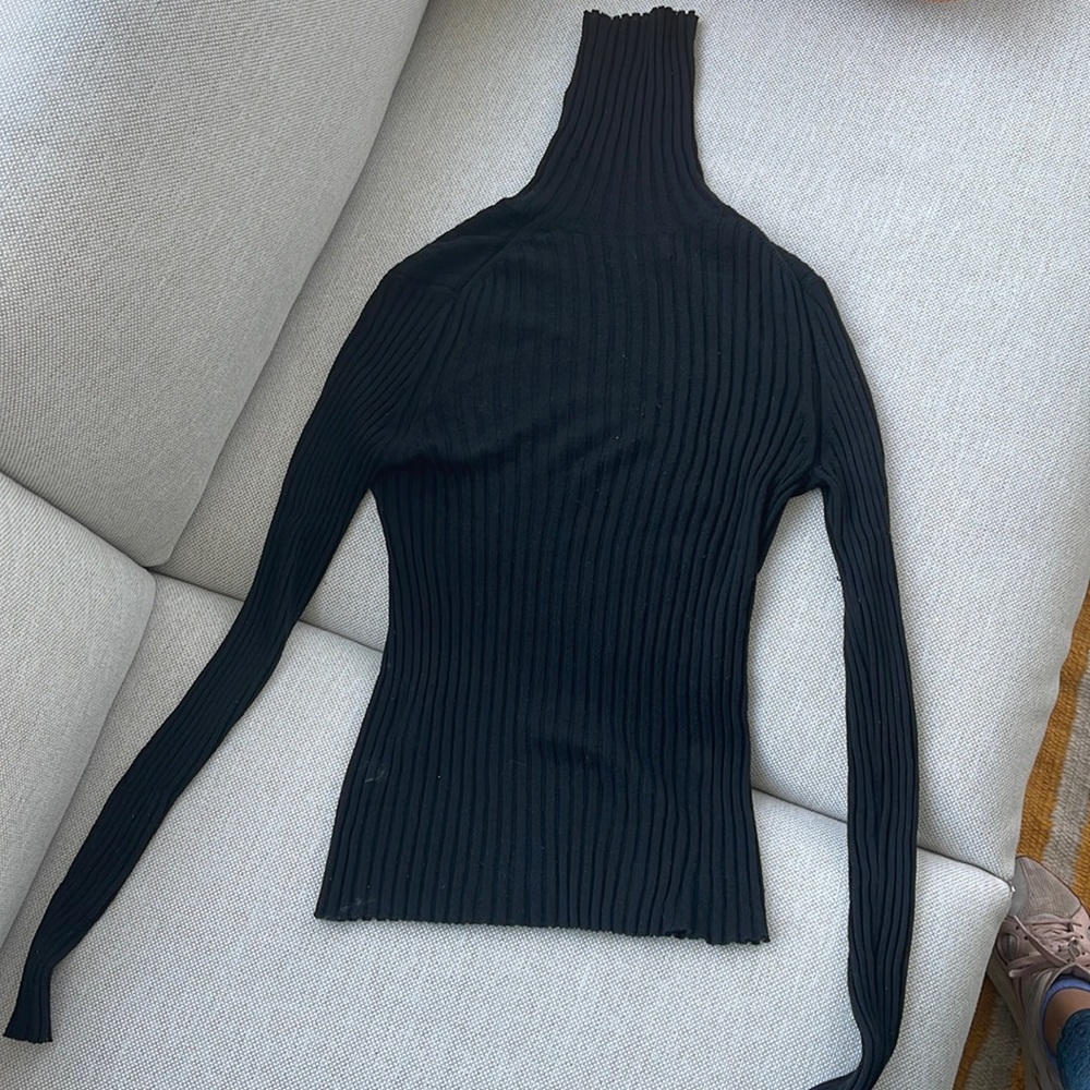 NAADAM XS Black cowlneck lightweight cashmere blend turtleneck